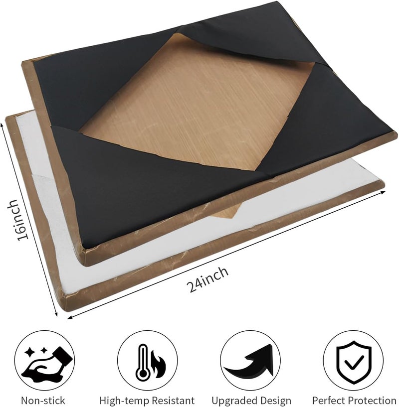 VCHOMY Heat Press Platen Wrap Cover, Upgraded Version, Non-Stick Heat Resistant Teflon Protector for Protecting Sublimation Heat Pressing Machine Plate from Residue, Inks, Adhesives (2Pack 16x24 inch) - Image 3